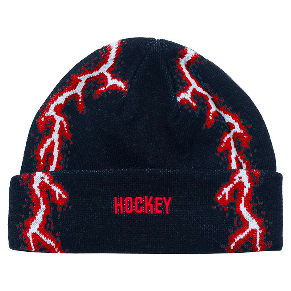 Hockey Lightning Beanie | Black & Red