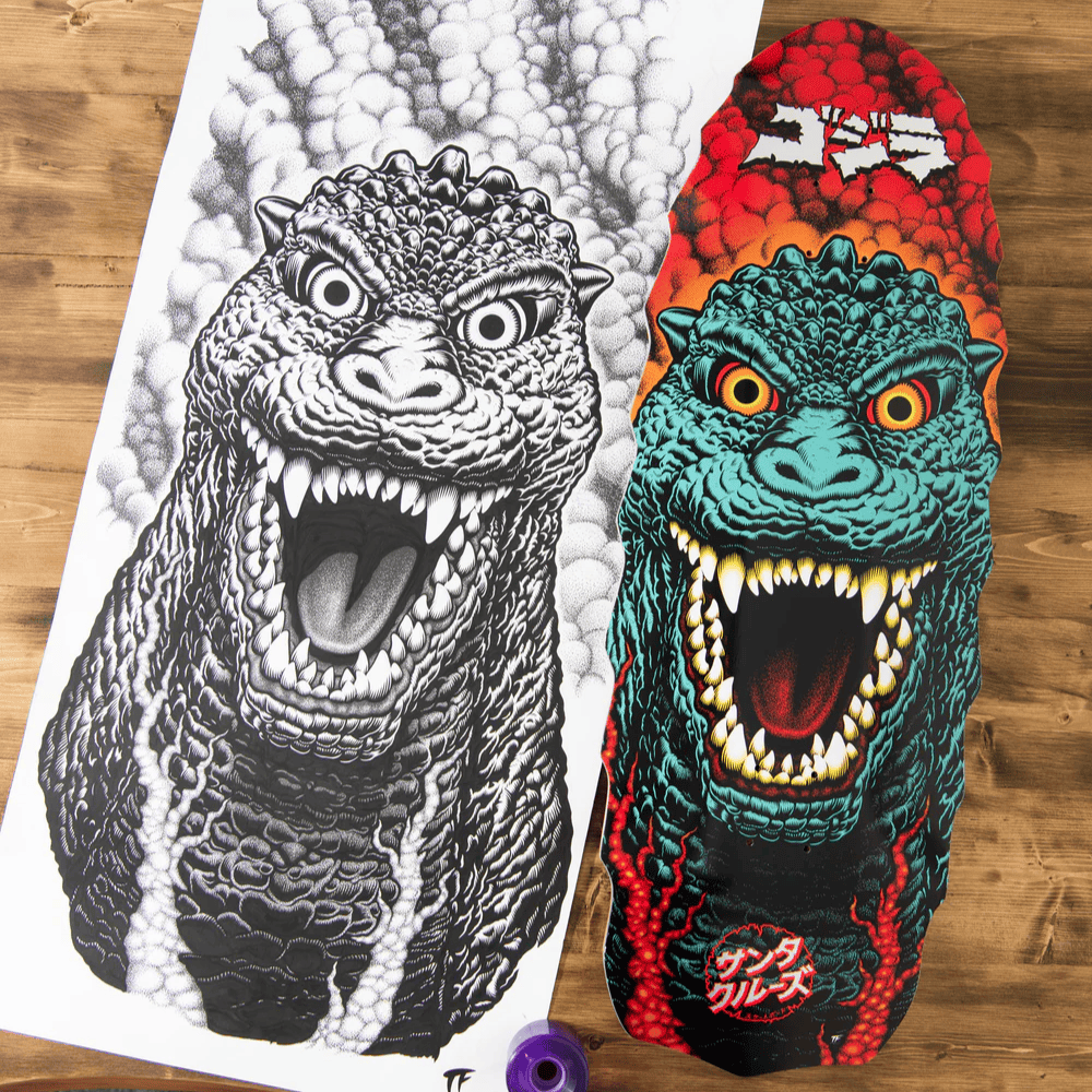 Santa Cruz x Godzilla Skateboards