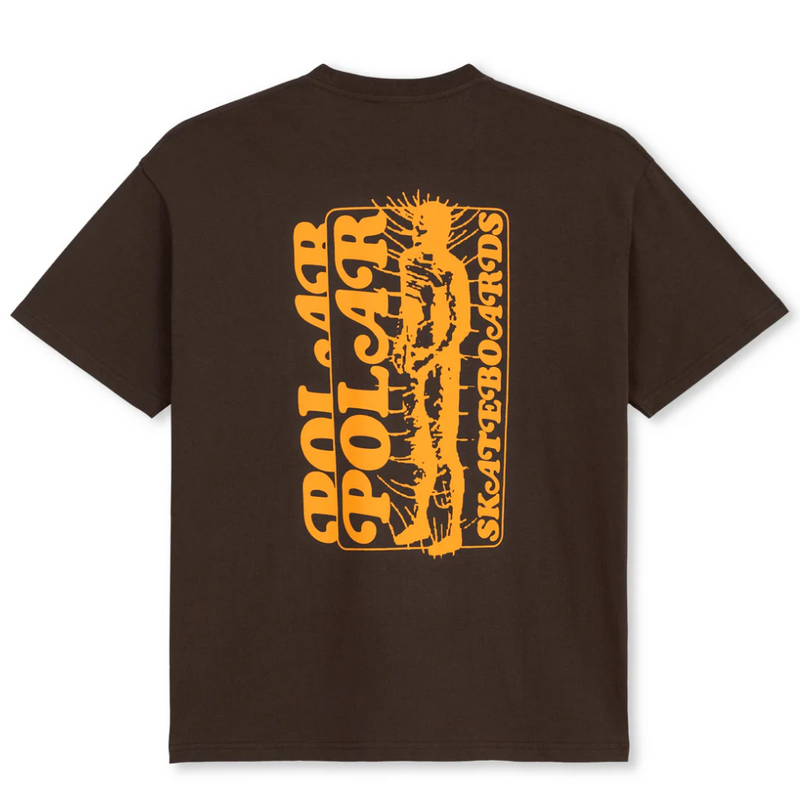 Polar Skate Co Fields T-Shirt | Chocolate - The Vines Supply Co