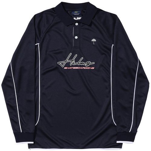 Hélas Helas Skateboarding Jersey Polo Shirt | Navy Shirts | The Vines