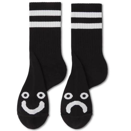 Polar Skate Co Happy Sad Socks | Black - The Vines Supply Co