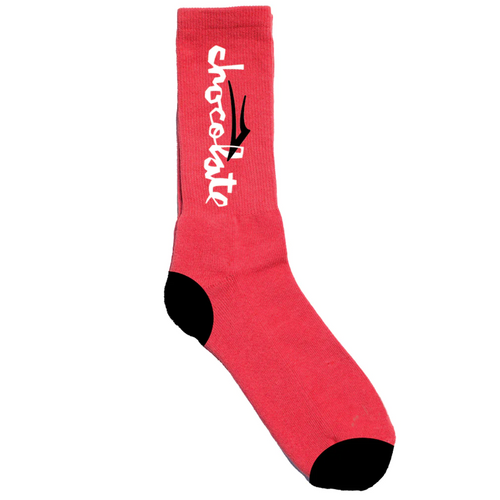 Lakai x Chocolate Skateboards Chunk Logo Socks | Red - The Vines Supply Co