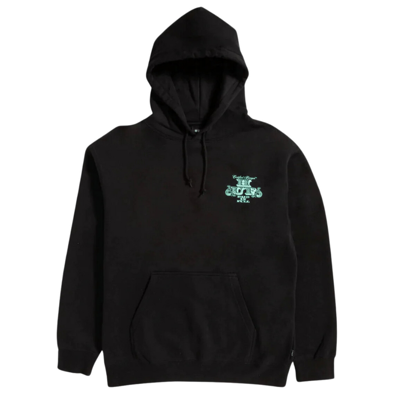 HUF Paid in Full Pullover Hoodie | Black - The Vines Supply Co