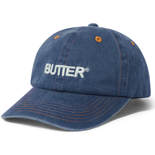 Butter Goods Rounded Logo 6 Panel Cap | Slate - The Vines Supply Co