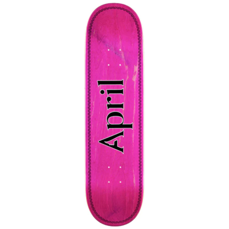 April OG Logo Black Pink Helix Skateboard Deck | 8.38