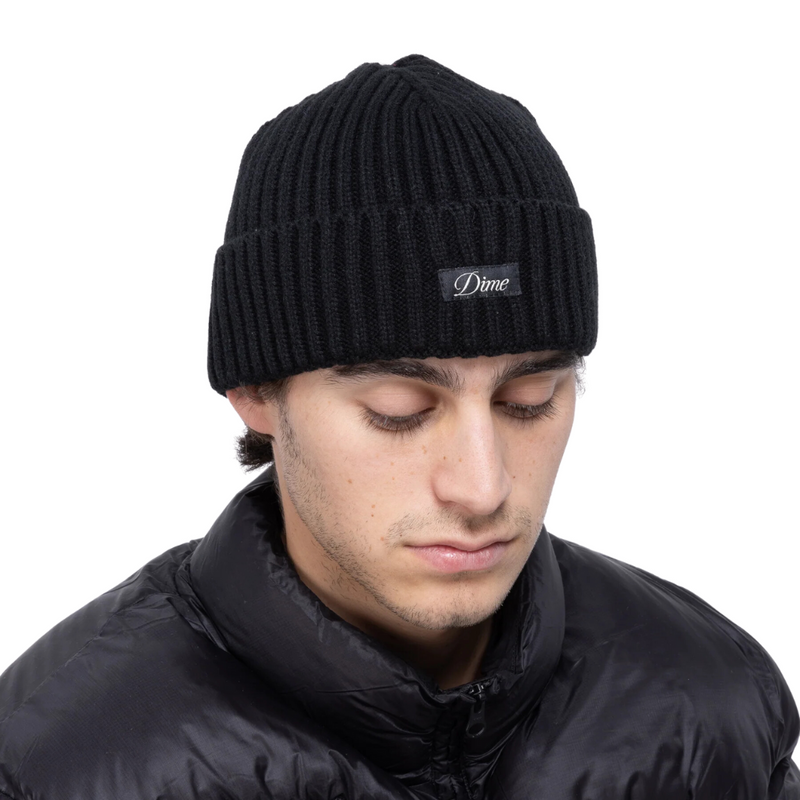 Dime MTL Cursive Fold Beanie | Black