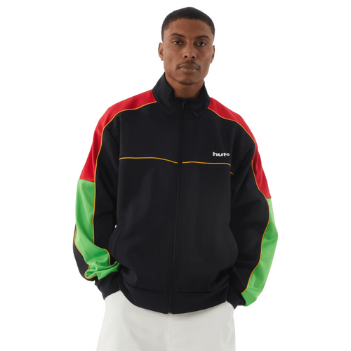 HUF Lexington Jacket | Black, Green & Red - The Vines Supply Co