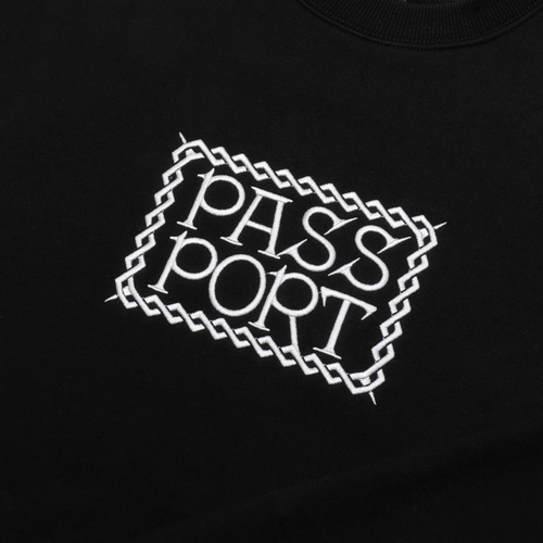 Pass~Port Invasive Embroidered Crewneck | Black - The Vines Supply Co