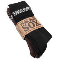 Pass~Port Hi Sox 3 Pack Socks | Black, Forest Green & Brown