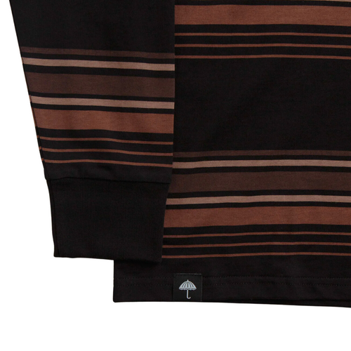 Hélas Helas Strip Long Sleeve T Shirt | Black & Brown Tees | The Vines