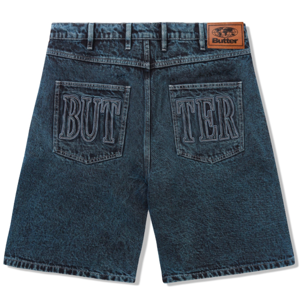 Butter Goods Applique Denim Shorts | Acid Indigo - The Vines Supply Co