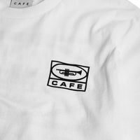 Café 45 del monopatín camiseta | Blanco negro