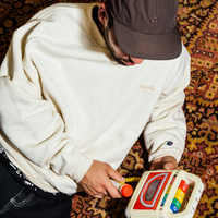 Magenta Skateboards Script Crewneck | Natural - The Vines Supply Co