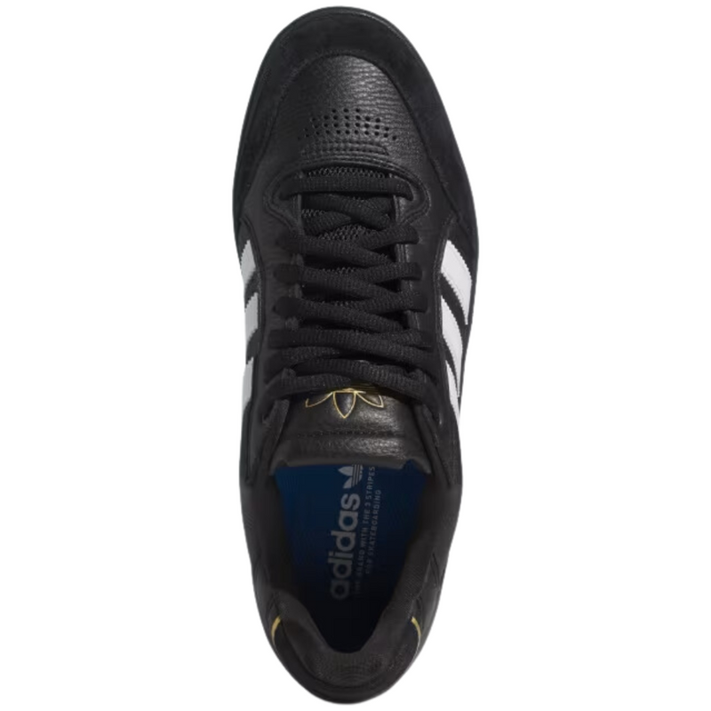 Adidas Tyshawn Low Suede Skate Shoes | Core Black, Footwear White & Gold Metallic