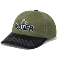 Butter Goods Lock 6 Panel Cap | Army & Black