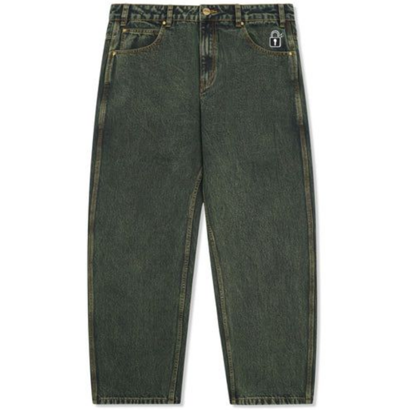 Butter Goods Lock Baggy Denim Jeans | Washed Ivy Green