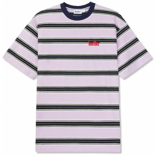 Butter Goods Stripe T-Shirt | Black & Berry - The Vines Supply Co