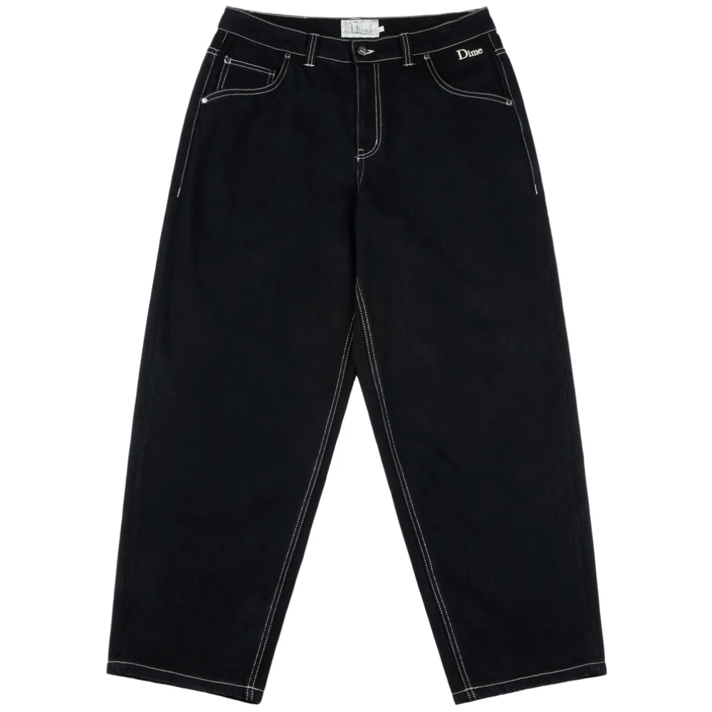 Dime MTL Classic Baggy Denim Pants | Black - The Vines Supply Co