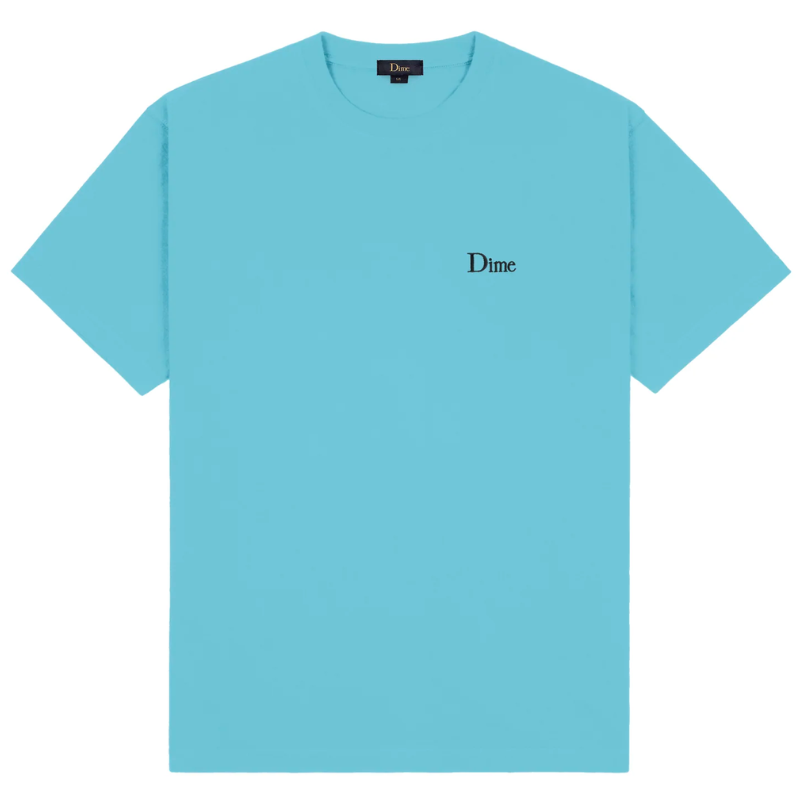 Dime MTL Classic Small Logo T-Shirt | Ocean Blue - The Vines Supply Co