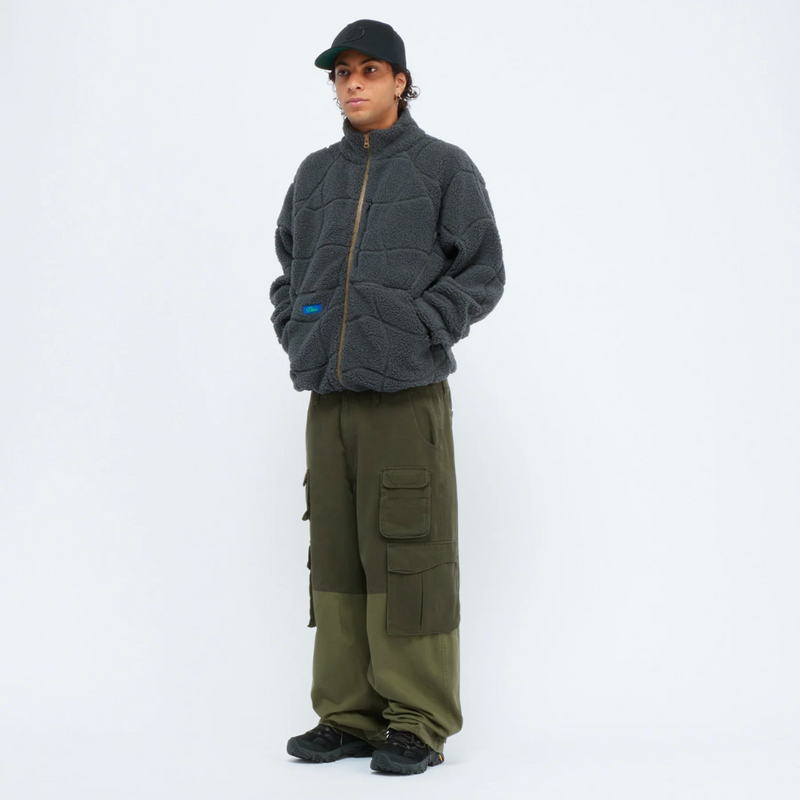 Dime MTL Coverstitch Fleece Sherpa Zip | Charcoal