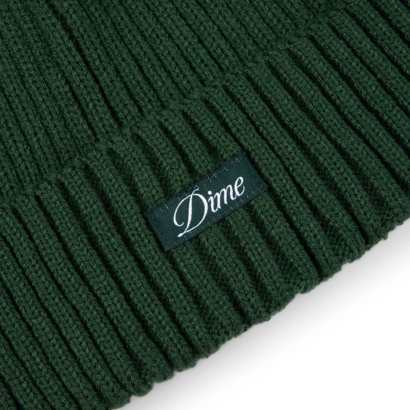 Dime MTL Cursive Fold Beanie | Forest Green - The Vines Supply Co