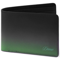 Dime MTL Cursive Gradient Leather Bifold Wallet | Green - The Vines Supply Co