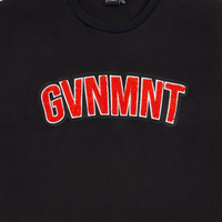 GVNMNT Clothing Co Chenille Varsity T-Shirt | Black - The Vines Supply Co