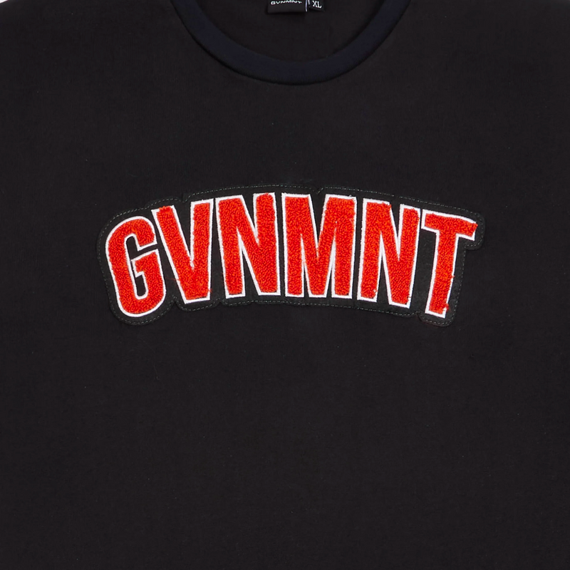 GVNMNT Clothing Co Chenille Varsity T-Shirt | Black