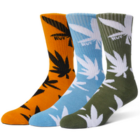 HUF Abstract 3 Pack Plantlife Socks | Blue, Yellow & Green