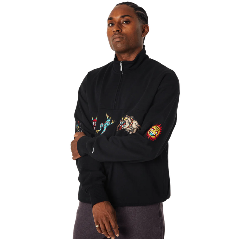 HUF Bledsoe Quarter Zip Fleece | Black