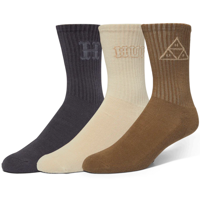 Juego de 3 calcetines HUF Plantlife | Negro/Blanco/Oliva