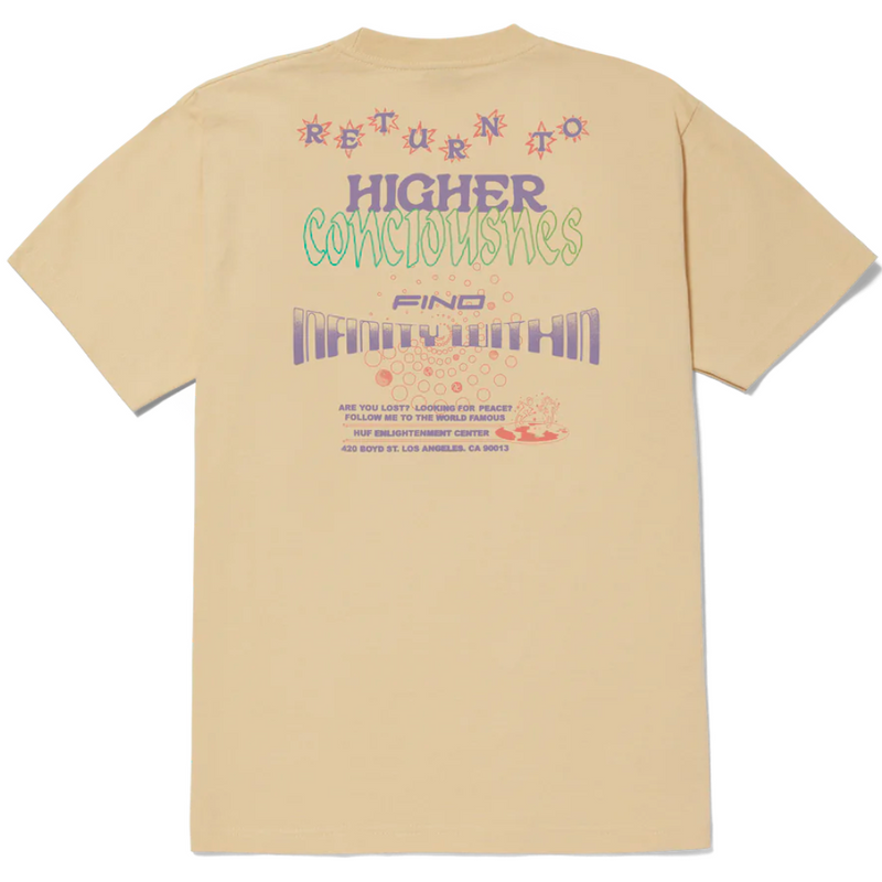 HUF Enlightenment Centre T-Shirt | Wheat - The Vines Supply Co