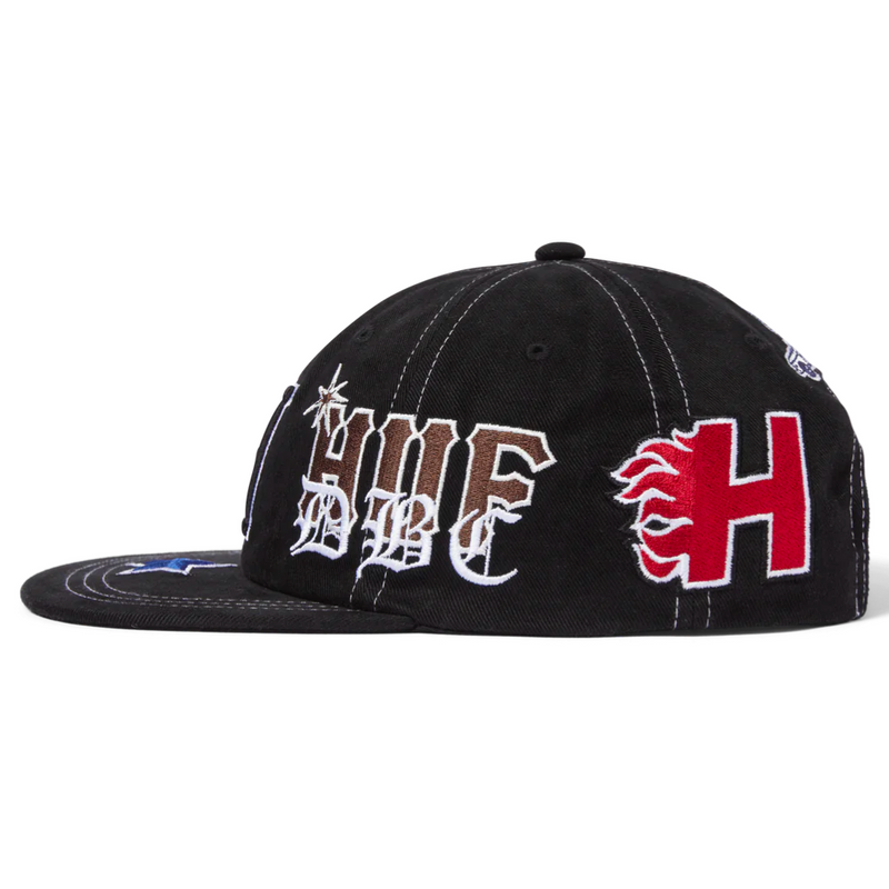 HUF Mashup 6 Panel Snapback Cap | Black