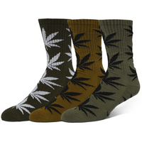 Juego de 3 calcetines HUF Plantlife | Negro/Blanco/Oliva