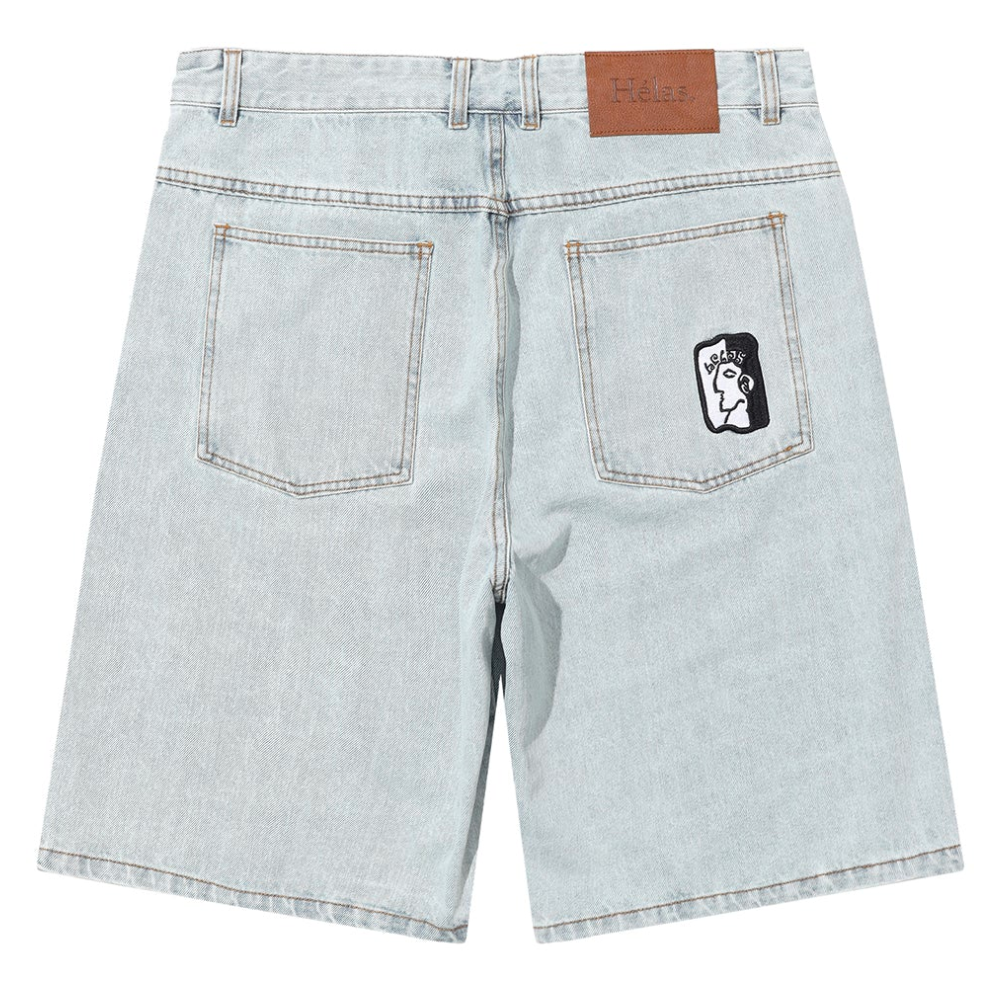 Helas Dieu Grec Denim Jean Shorts | Light Blue - The Vines Supply Co