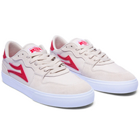 Lakai York Suede Skate Shoes | White & Red