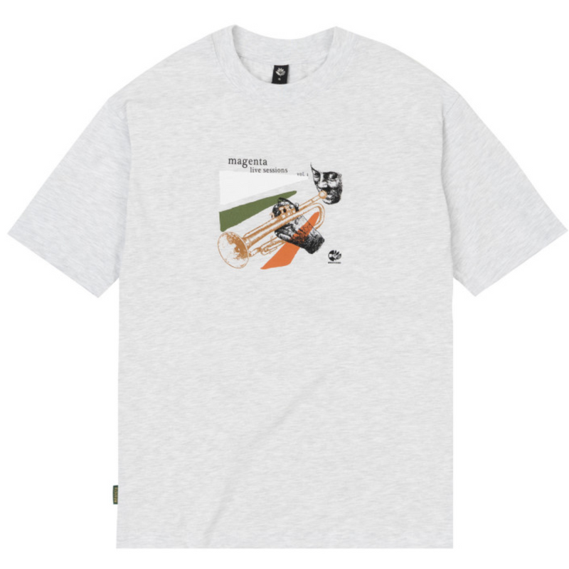 Magenta Skateboards Sessions T-Shirt | Ash Grey - The Vines Supply Co