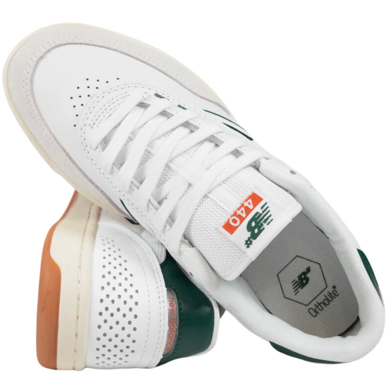 New Balance NM440WGR Team 440V2 Suede Skate Shoes | White & Green