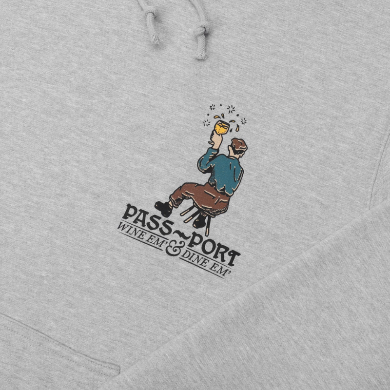 Pass~Port Wine Em Hoodie | Ash Grey