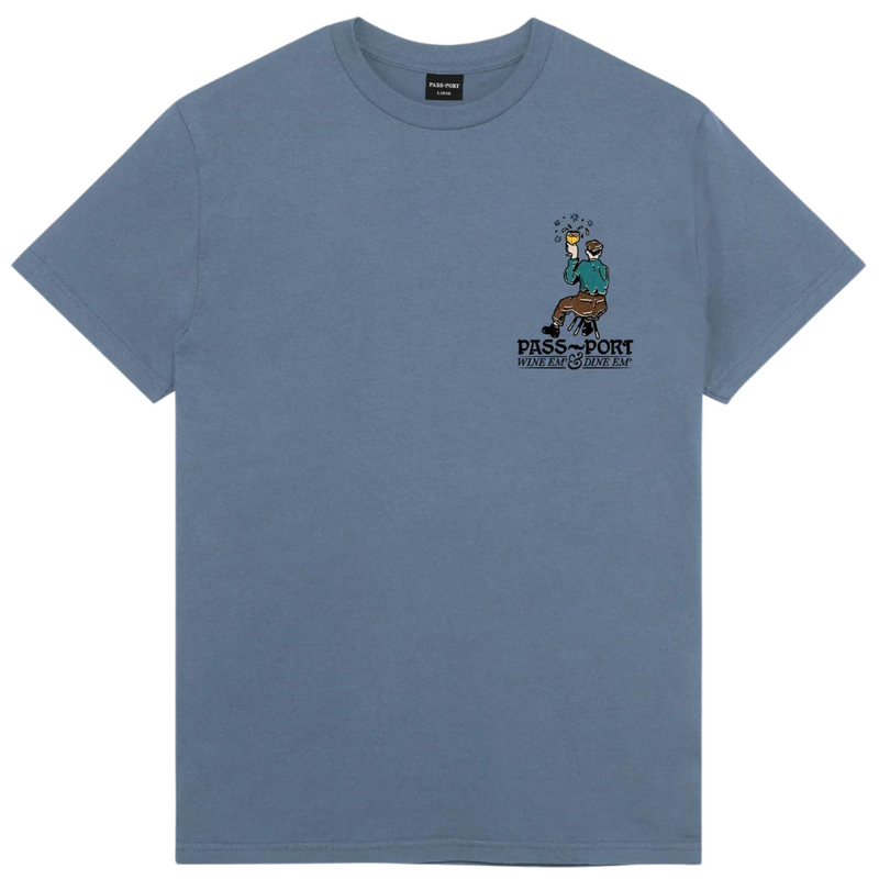 Pass~Port Wine Em T-Shirt | Stonewash Blue - The Vines Supply Co