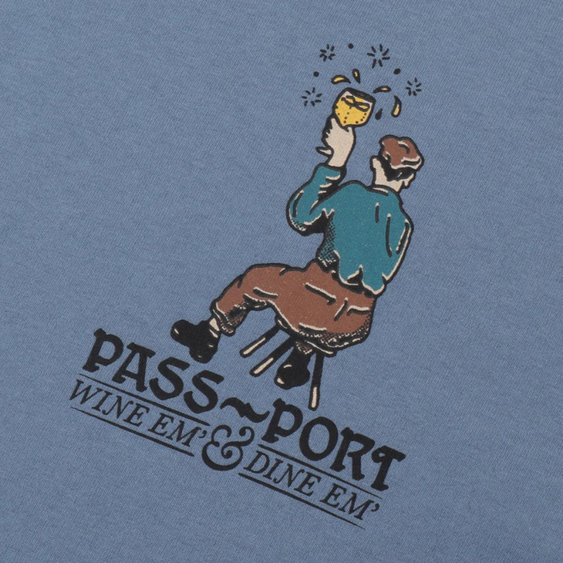 Pass~Port Wine Em T-Shirt | Stonewash Blue - The Vines Supply Co