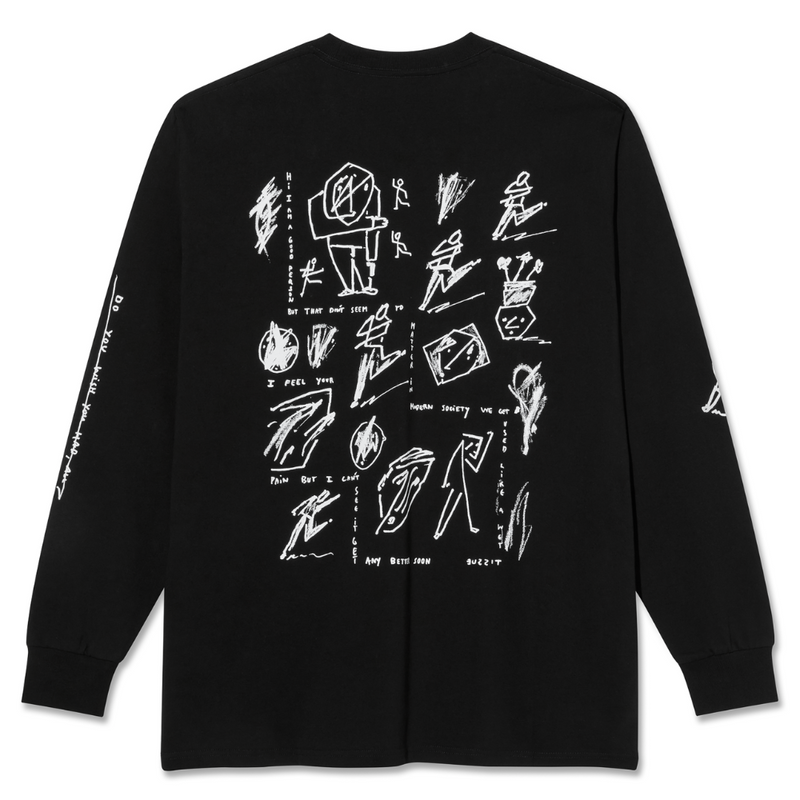 Polar Skate Co Sad At Times Long Sleeve T-Shirt | Black - The Vines Supply Co