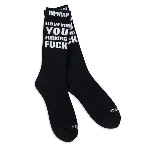 RipNDip ILY Fuckin Fuck High Socks | Black - The Vines Supply Co