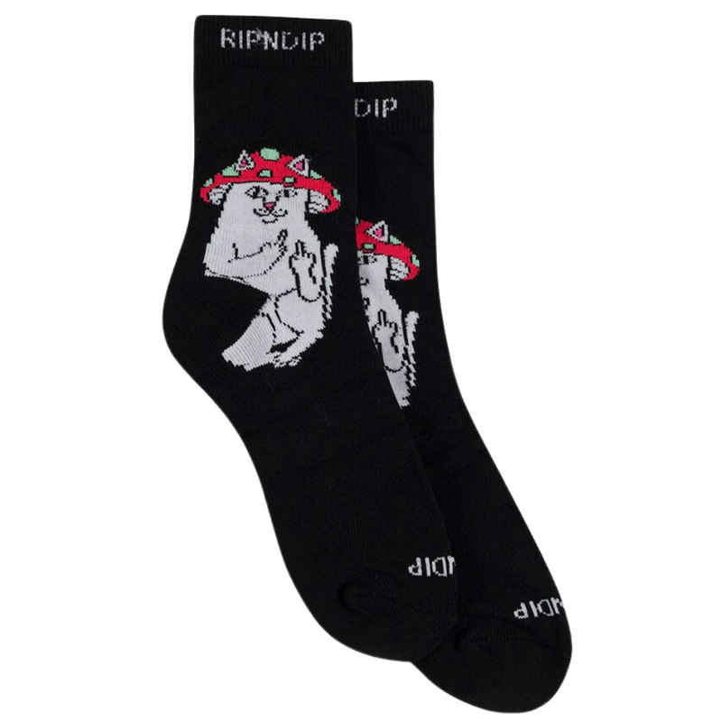 RipNDip Lord Shroomy High Socks | Black - The Vines Supply Co