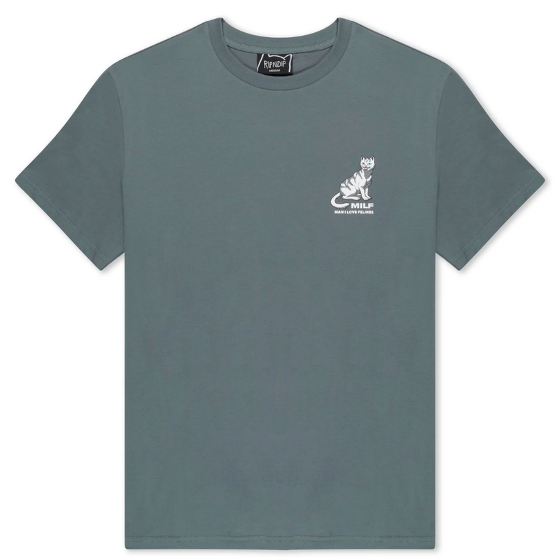 RipNDip Man I Love Felines T-Shirt | Charcoal