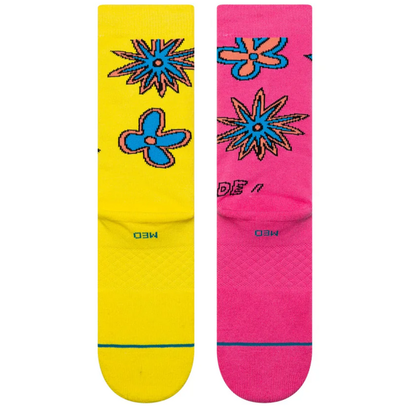 Stance 3 Feet High Crew Socks | Yellow & Pink