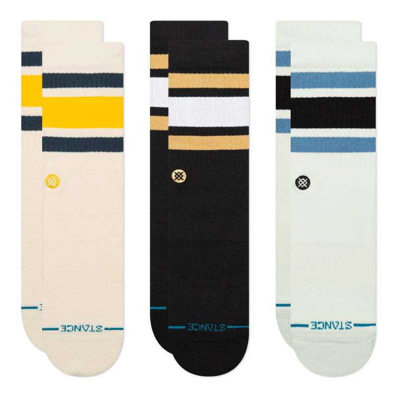 Stance The Boyd 3 Pack Socks | Cream - The Vines Supply Co