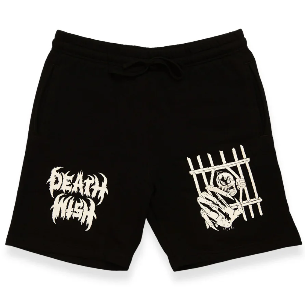 Deathwish Skateboards Spookies Sweat Shorts | Black - The Vines Supply Co