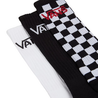 Vans 3 Pack Crew Rox Socks | Check, Black & White