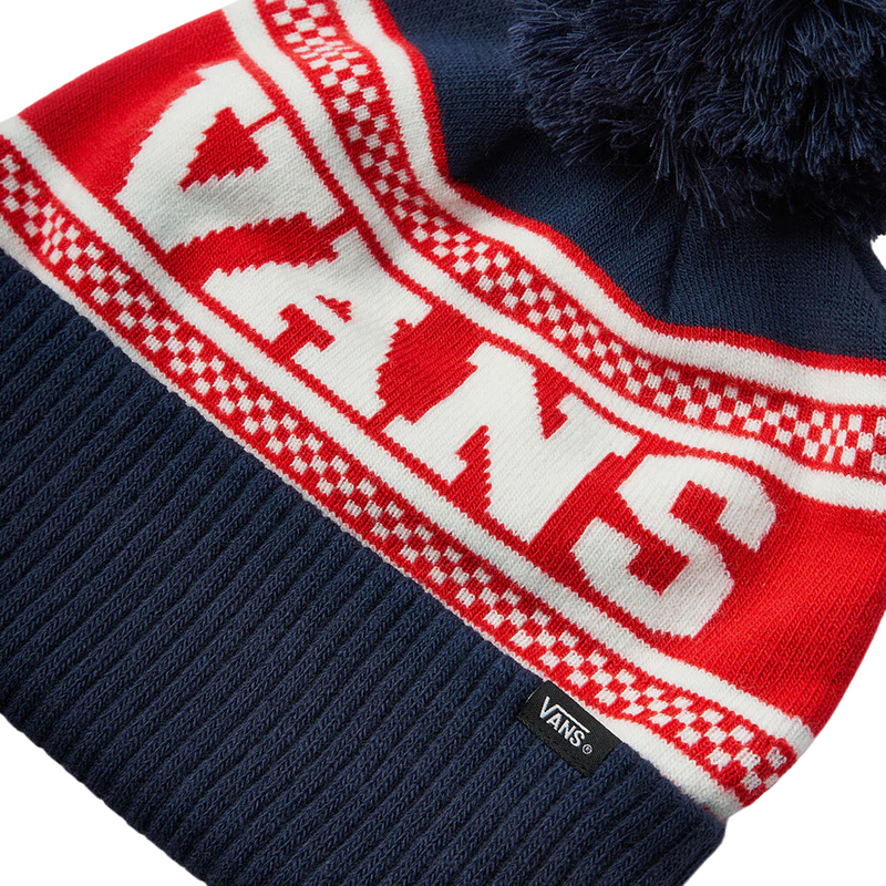 Vans Check Pom Beanie | Dress Blue